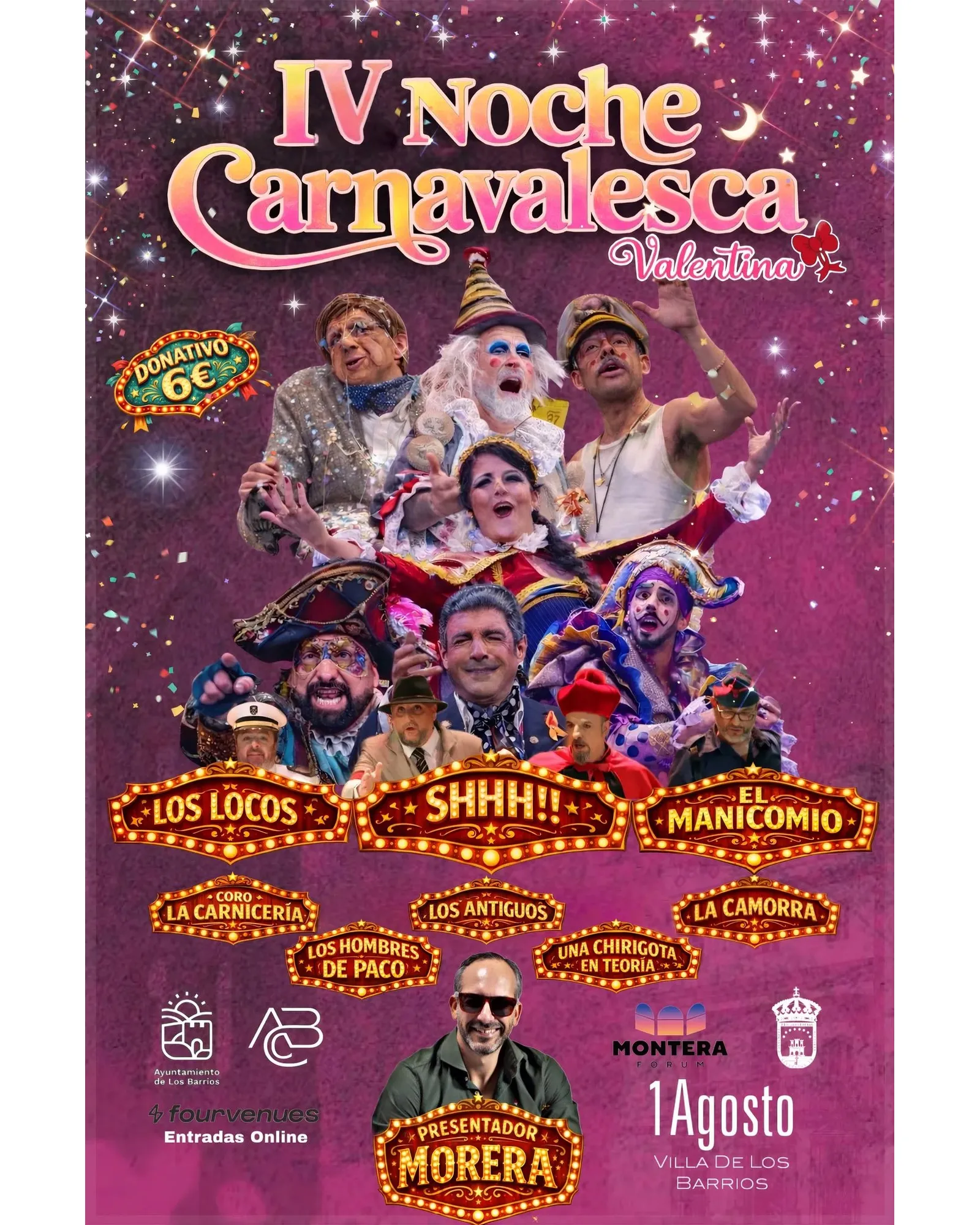 Cartel de IV Noche Carnavalesca en Los Barrios (Cádiz)