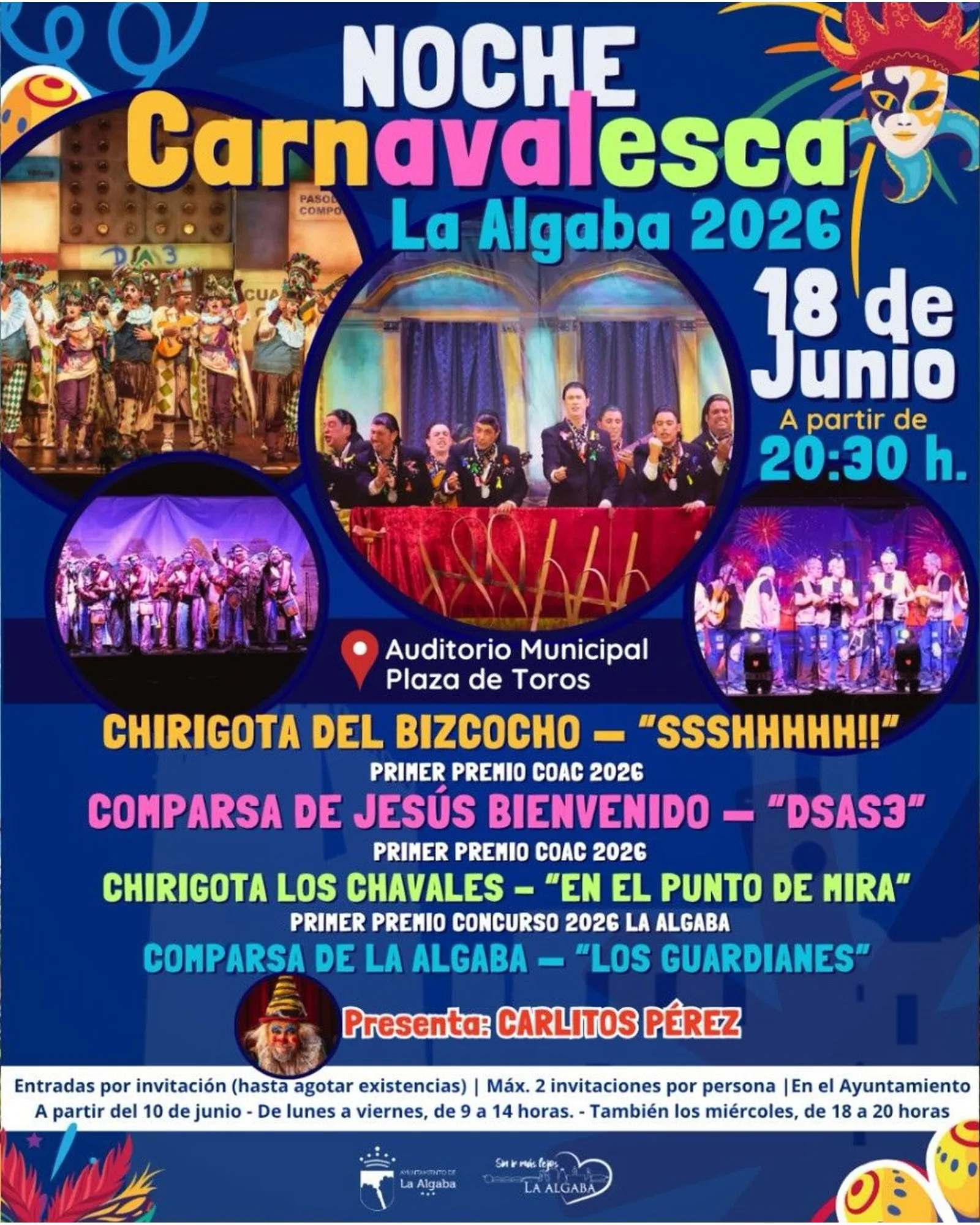Cartel de Noche Carnavalesca en La Algaba (Sevilla)