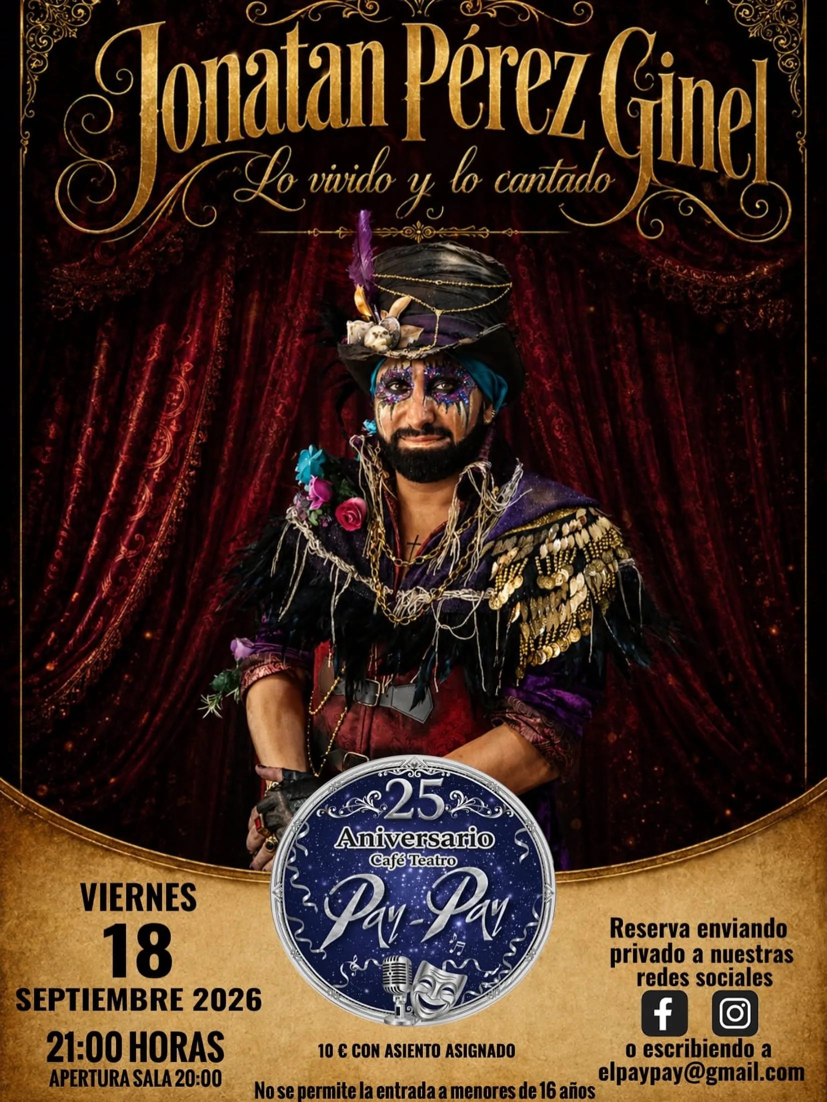 Cartel de Jonatan Pérez Ginel: Lo vivido y lo cantado