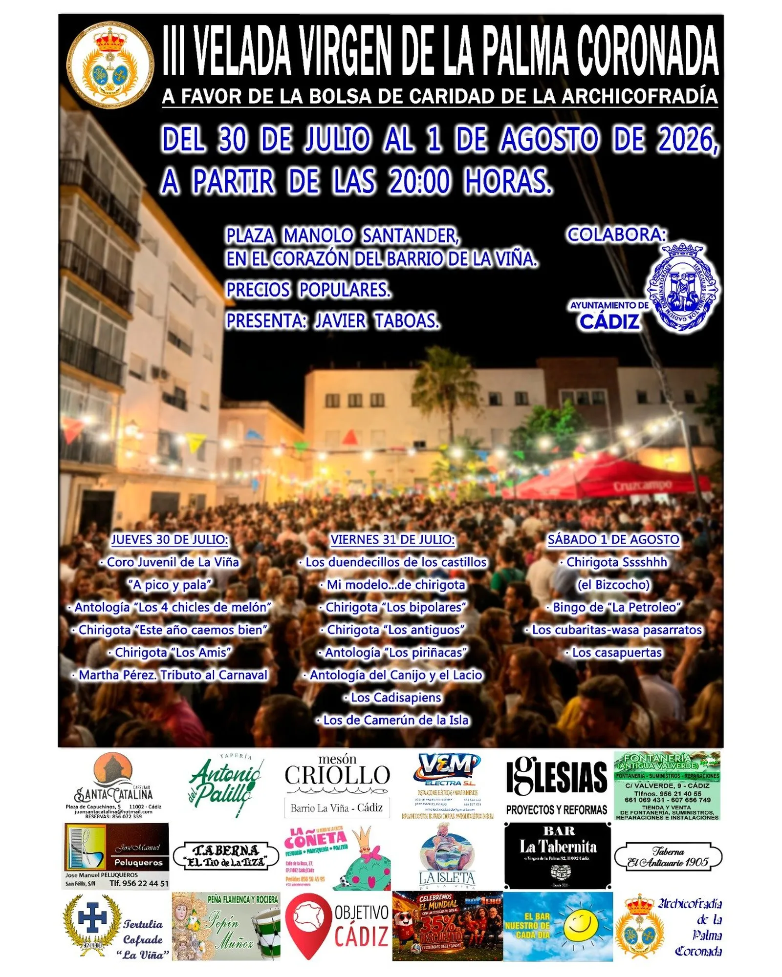 Cartel de III Velada Virgen de la Palma Coronada