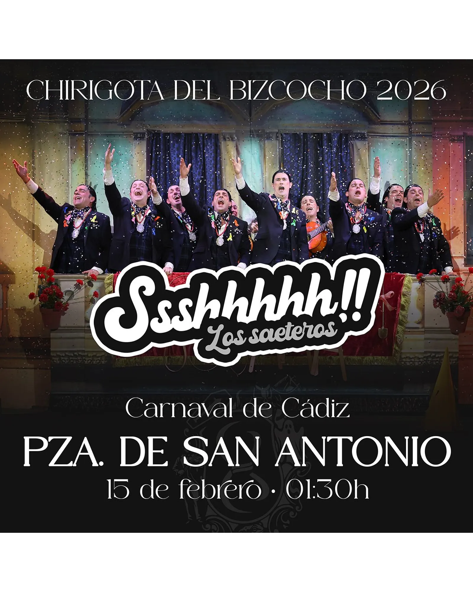 Cartel de «Ssshhhhh!!» en la Plaza de San Antonio (Cádiz)