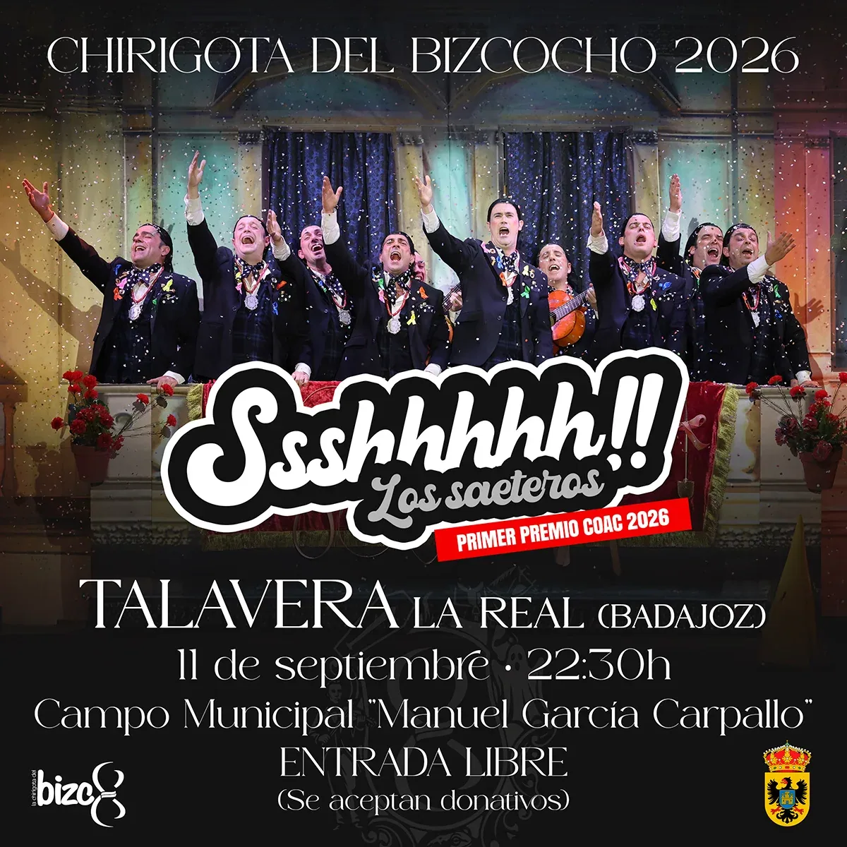 Cartel de «Ssshhhhh!!» en Talavera La Real (Badajoz)