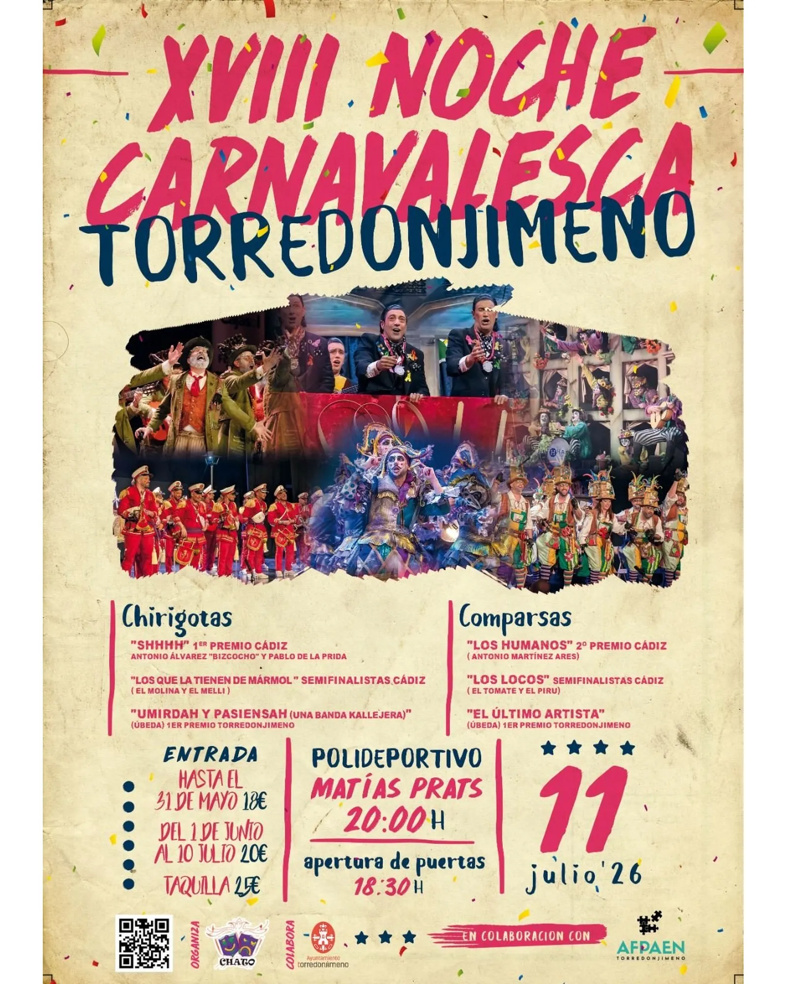 Cartel de XVIII Noche Carnavalesca en Torredonjimeno (Jaén)