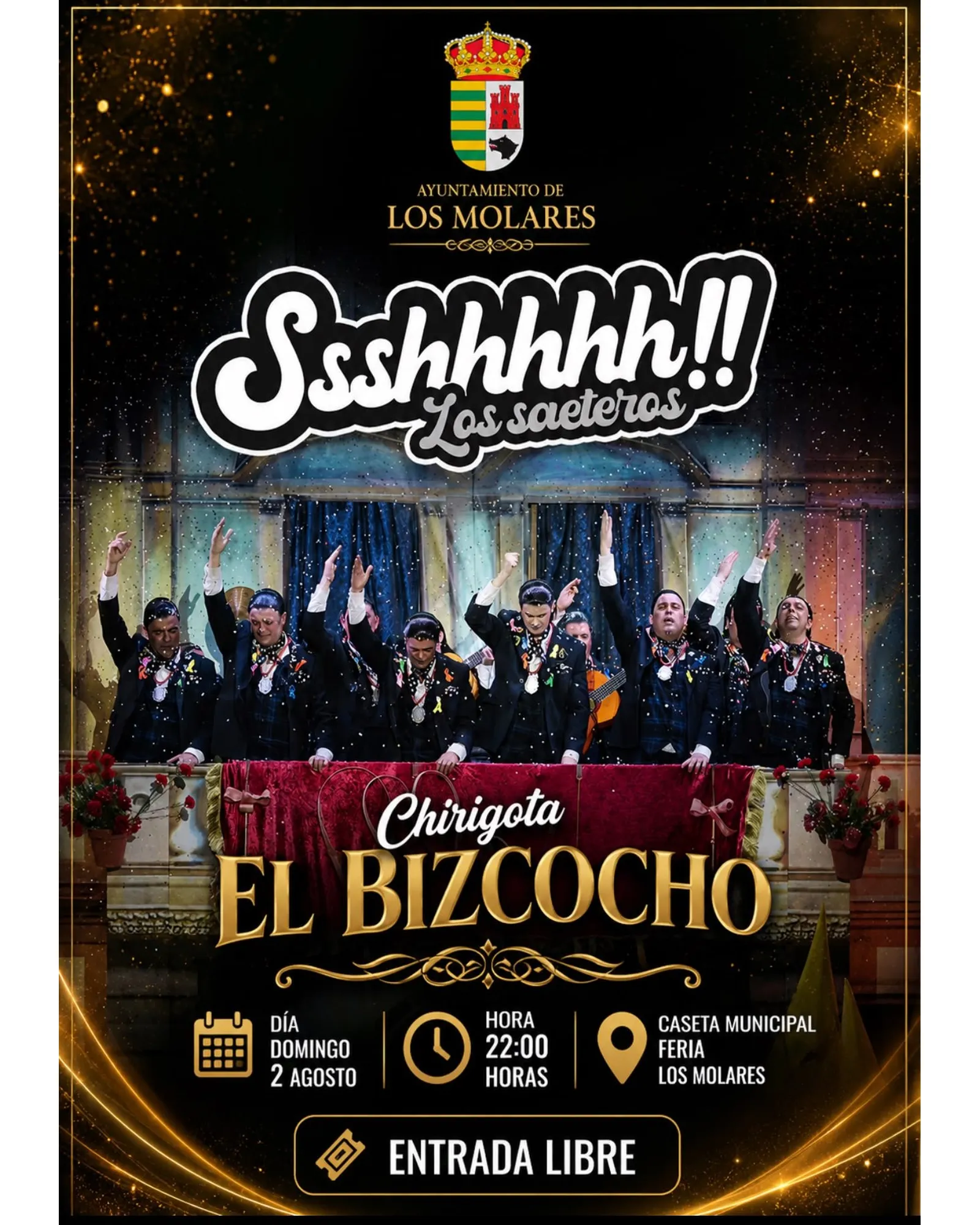 Cartel de «Ssshhhhh!!» en Los Molares (Sevilla)