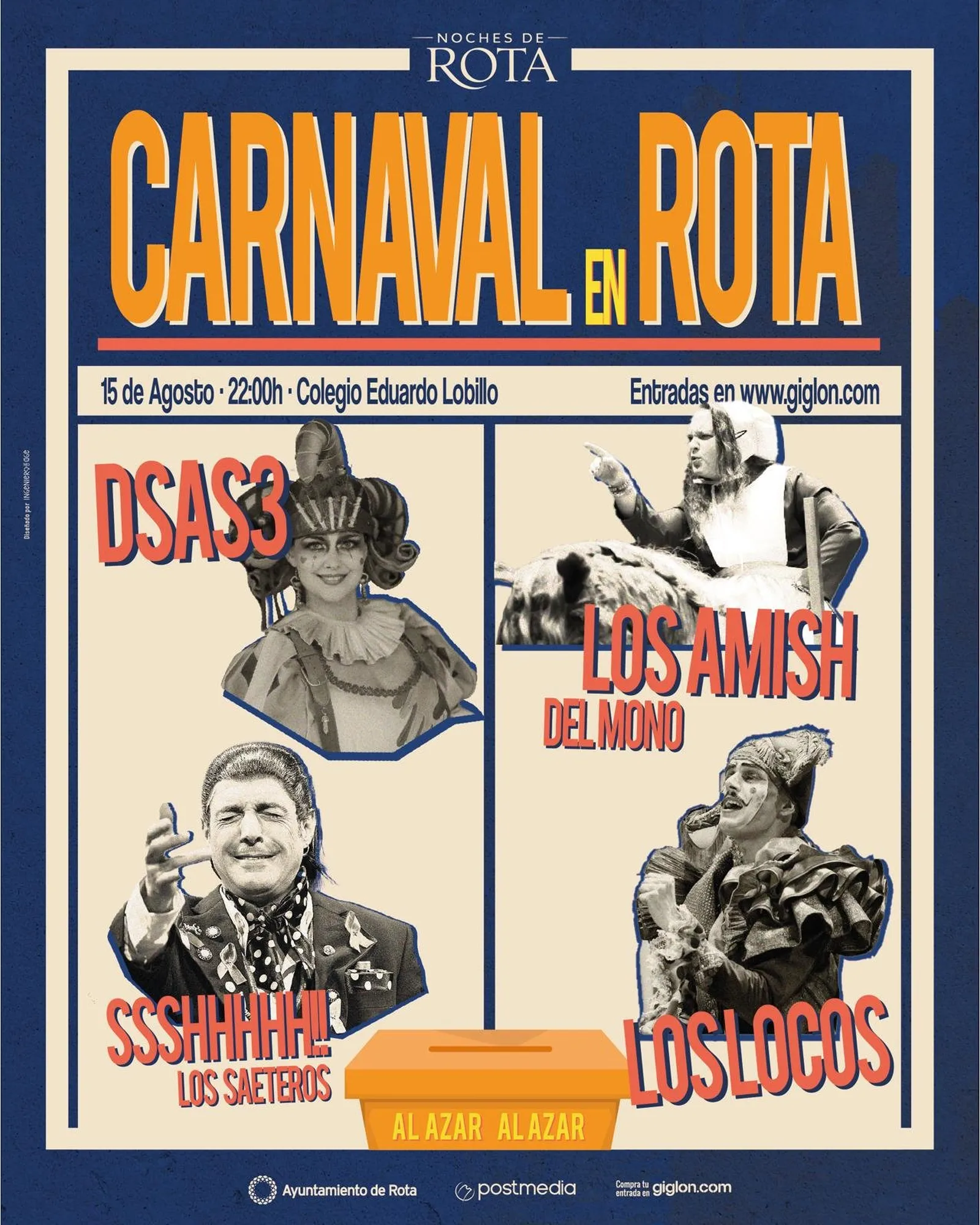 Cartel de Gran Noche de Carnaval en Rota