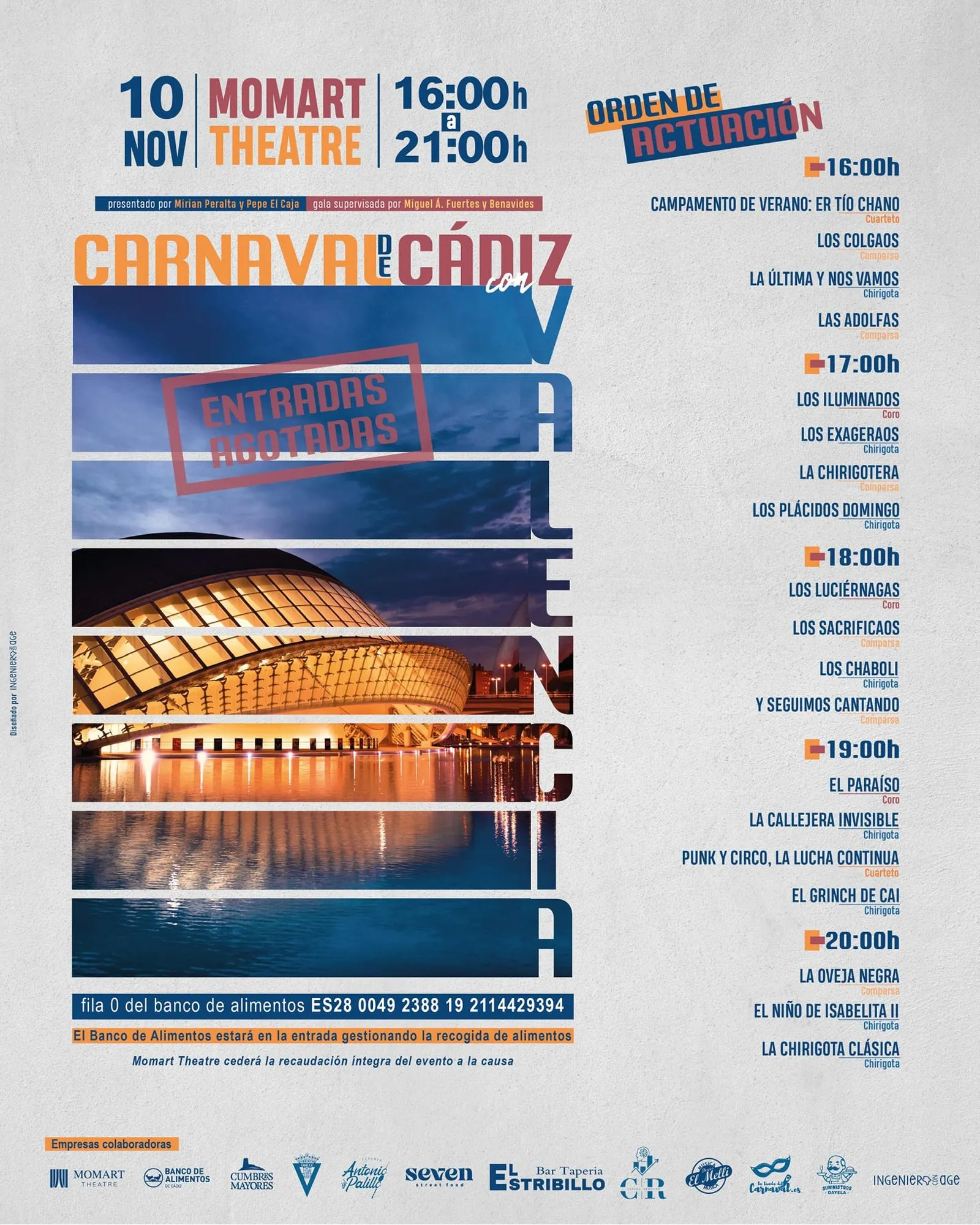 Cartel de El Carnaval de Cádiz con Valencia